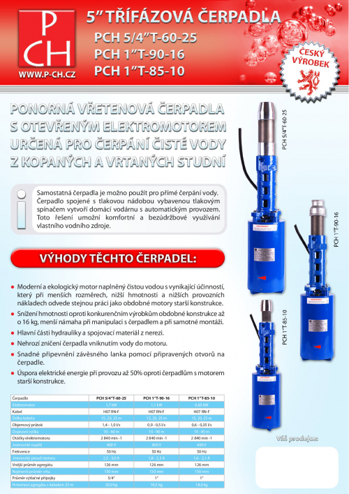 PCH EKO 1"T4-85-10 čerpadlo 4" 400V