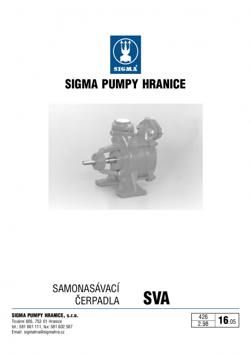 Čerpadlo SIGMA 25-SVA-124-10-3-LM-90-1