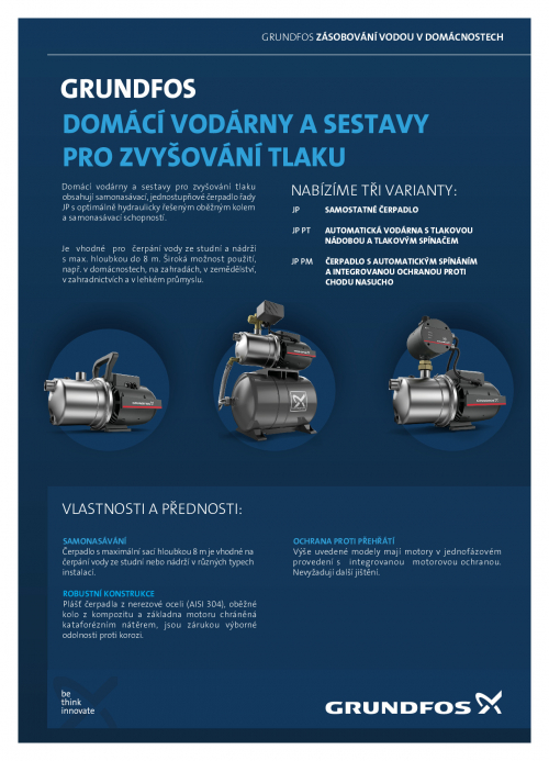 GRUNDFOS JP PT domácí vodárna