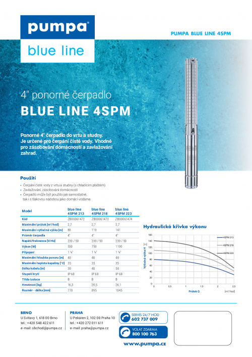 blue line 4SPM ponorné čerpadlo  230V