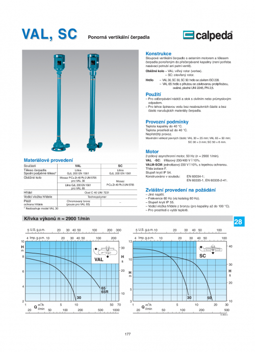 VAL, SC - Ponorná vertikální čerpadla