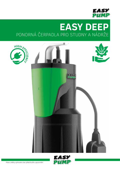 EASY DEEP 500 A, 230V ponorné čerpadlo