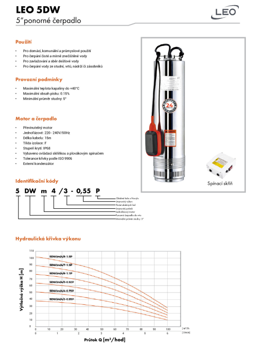 LEO 5DWm ponorné čerpadlo  230V